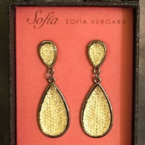 Sofia Vergara Gold Sparkle Dangle Earrings